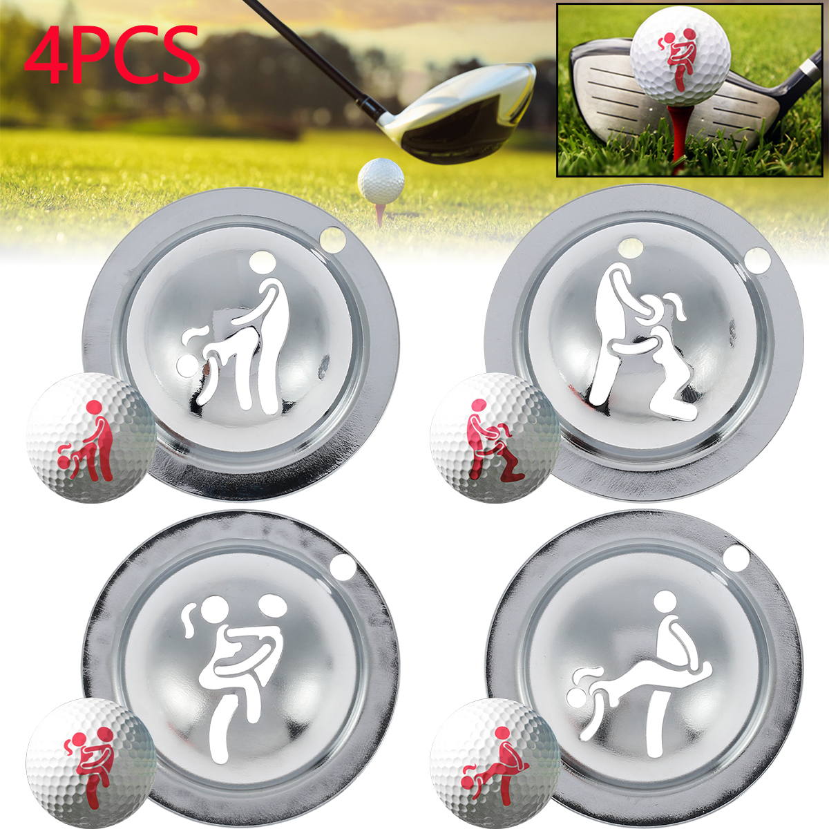 4Pcs Creative Funny Golf Ball  - Ball Marker Set review and price
