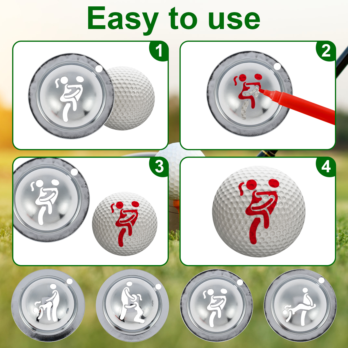 4Pcs Creative Funny Golf Ball  - Ball Marker Set review and price